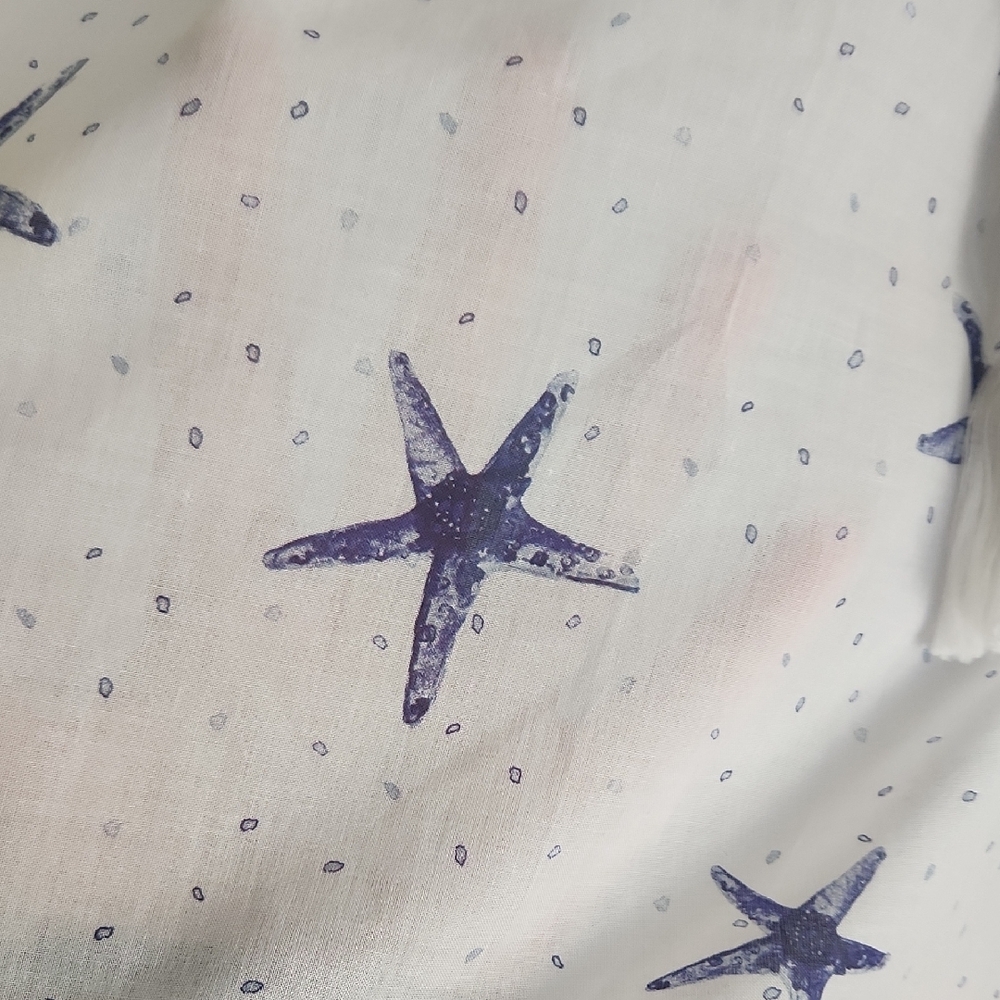 Laura Ashley White Blouse with Blue Star Fish - Picture 5 of 6